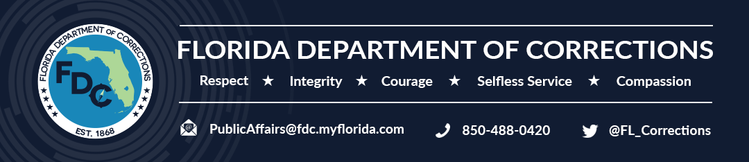 Florida Department of Corrections Banner, Secretary Mark S. Inch